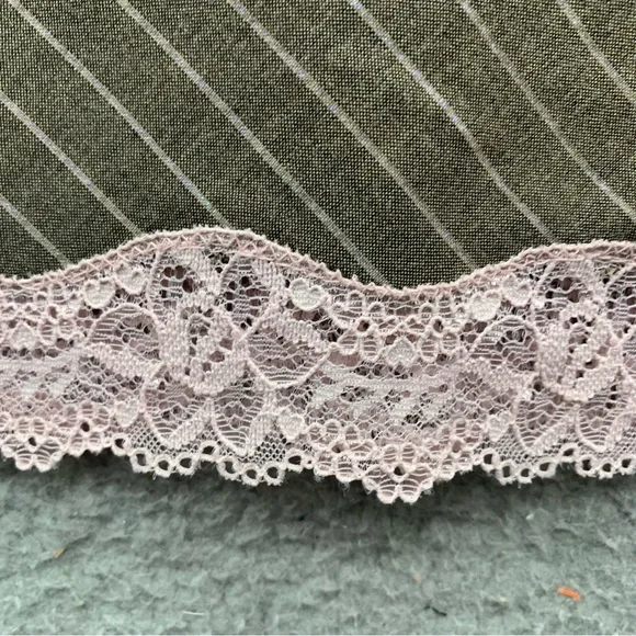 Nicole Miller Contrast Lace Tailored Pencil Sheath Stretch Pinstriped Dress - Picture 7 of 11